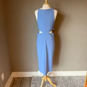 Abercrombie & Fitch Boatneck Side Cutout Midi Dress Blue NWT Large thumbnail 3