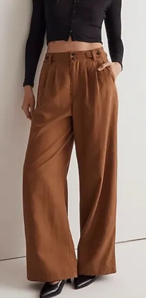 Madewell Harlow Wide Leg Pant Size 4 in Acorn Brown Business Minimalism thumbnail 1