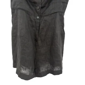 Reformation Blanca Linen Romper Black Button‎ Front Sleeveless Size 00 thumbnail 5