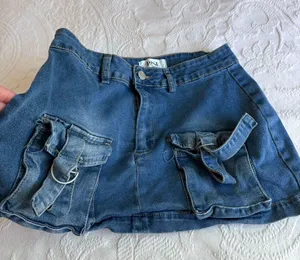 Cargo jeans mini skirt Blue thumbnail 3