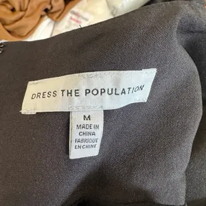 Dress The Population Black Gown MEDIUM Maxi Cowl Mermaid Formal Designer $200 thumbnail 10