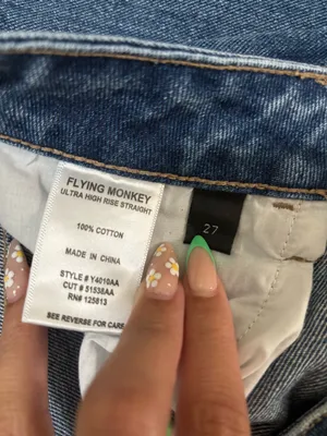 Flying Monkey Dark Wash Straight Leg Jeans thumbnail 4