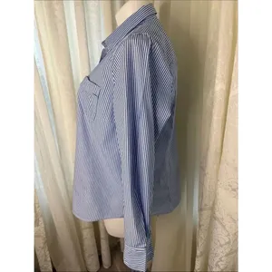 J. Crew Blue and White Striped Women’s Button-Down Shirt thumbnail 5