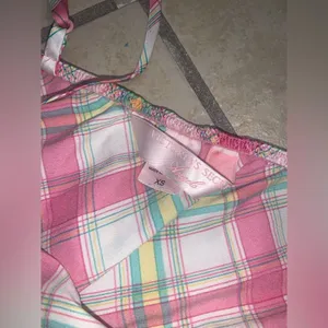 Victoria’s Secret angels plaid satin bow slip spring y2k classic ruffle boho thumbnail 3
