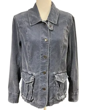Eddie Bauer Womens Corduroy Utility Jacket Size L Academia Preppy Gilmore Girls thumbnail 1