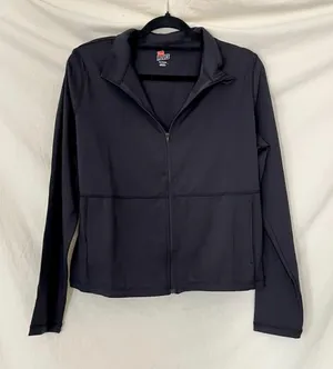 Hanes Moves Women's Studio Jacket Zip Up Workout Athleisure Black XL thumbnail 1