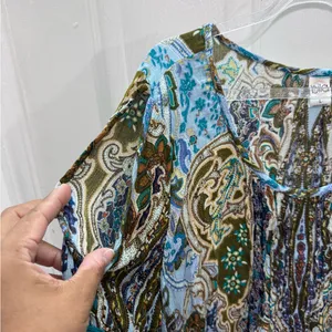 BILA Multicolor Women's Tunic Top Blue Size L thumbnail 5