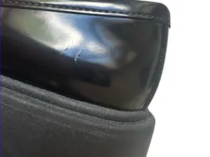 Madden NYC Platform Lug Sole Penny Loafers in shiny black patent finish. thumbnail 10