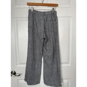 Reformation 100%‎ Linen Wide Leg Pants Houndstooth Black White Size 0 thumbnail 2