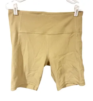 Lululemon Yellow Ribbed Athletic Bike‎ Shorts Size 12 thumbnail 1