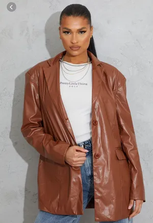 Pretty Little Thing Leather Blazer thumbnail 2
