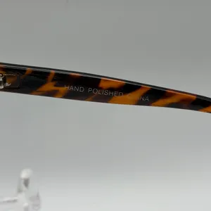 Y2K Brown Tortoise Studded Rectangle Shield Sunglasses thumbnail 6