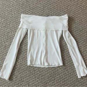 Princess Polly White Ribbed Off-Shoulder Top thumbnail 11