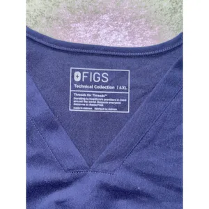 FIGS Women's Technical Collection Scrub Top Blue Short Sleeve Pocket Sz 4XL thumbnail 3