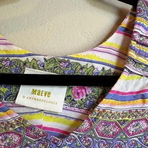 $98 Maeve by Anthropologie Multicolored Ceresco Floral Peasant Blouse XS thumbnail 4