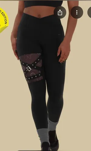 HALARA X Smiley Ultrasculpt High Waisted Crossover Mesh Decorative Buckle Yoga thumbnail 1