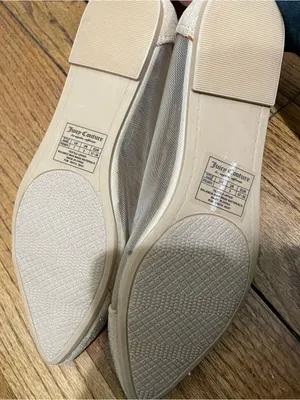 Juicy Couture Penny Rhinestone Mesh Ballet Flats Sheer Beige Womens Size 7 Y2K thumbnail 9