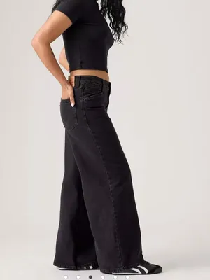 Levi's 28x31 Women's 94 Baggy Wide Leg Jeans Over Exposure - Black thumbnail 2