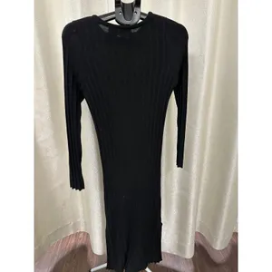 ASOS Design Black Ribbed‎ Knit Maxi Dress | Long Sleeve | US 4 thumbnail 4