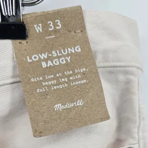 Madewell Low-Slung Baggy Jeans Womens 33 Bone White NS358 100%‎ Cotton NWT thumbnail 2
