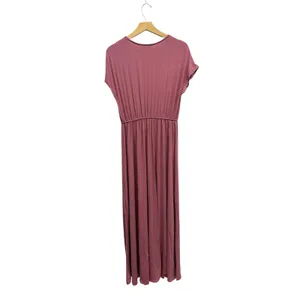 Lulus Rusty Rose V-Neck Jersey Knit Maxi Dress size Medium NWT thumbnail 3
