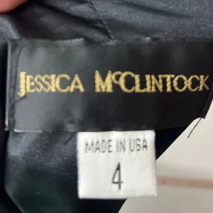Vtg 90s Jessica McClintock Strapless Dress 4 Y2K Witchy Goth Glam Satin USA Hoco thumbnail 10