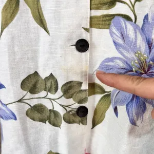 Coldwater Creek floral botanical print linen-blend button-down blazer jacket thumbnail 3