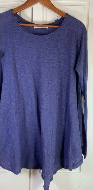 We The Free People Trapeze Top Blue Oversized Small Relaxed‎ Beachy Boho Swing thumbnail 1