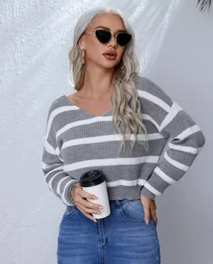 SheIn Striped Sweater thumbnail 3
