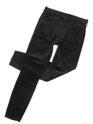 Mother High Waisted Looker Ankle in Soft Skills Stretch Velvet Skinny Pants 28 thumbnail 1