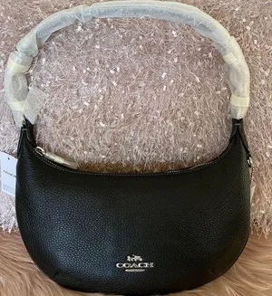 MWT Coach Black Leather Shoulder Bag with Minimalist Design thumbnail 1