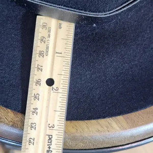 Kendall and Kylie Black Wool Fedora Hat with Faux Leather Trim One Size thumbnail 8