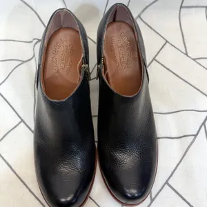 Kork-Ease Wedge Ankle Booties 8.5 Black Leather Side Zip‎ Shooties K39903 thumbnail 3