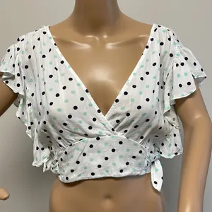FAVLUX Fashion Flutter Sleeve Crop Top thumbnail 1