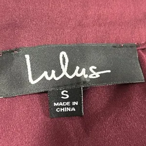 Lulus Red Maroon Long Sleeve V Neck Cocktail A Line Mini Wrap Dress Size S thumbnail 4