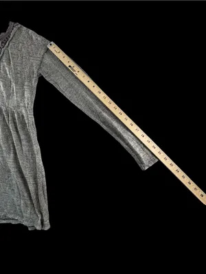 Free People Heather Gray Tunic with Lace Yoke thumbnail 5