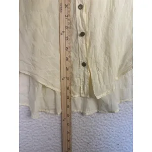 Free People Blouse Womens Small Yellow Sheer‎ Crochet Lace Boho Indie Cottage thumbnail 7