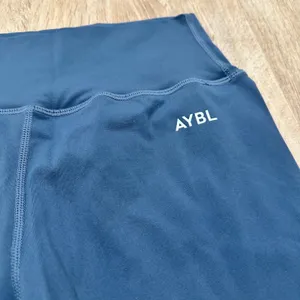 AYBL | Women's Blue Seamless High Waisted Workout Athletic Gym‎ Biker Shorts, M thumbnail 4