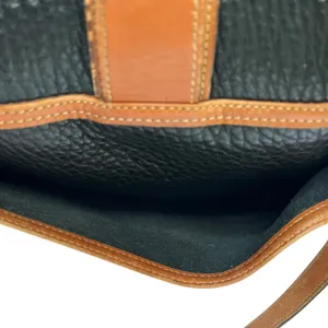 Vintage Dooney & Bourke Black AWL British Tan Leather Equestrian Shoulder Bag thumbnail 9