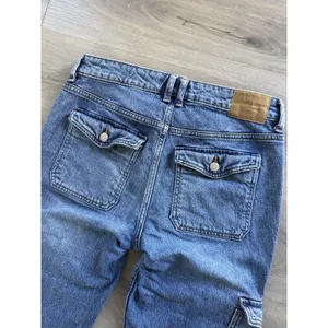 Aeropostale Jeans Womens 8R Blue Mid Rise Flare Cargo UtilityPockets Y2K Logo thumbnail 9