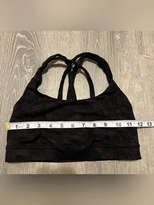 Lululemon Energy Bra Women’s Size 4 Black Purple Activewear Athletic Atheleisure thumbnail 2