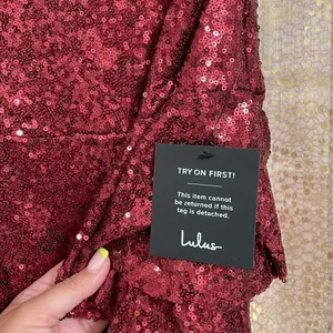 Lulus on the invitation burgundy sequin strapless mini dress, NWT thumbnail 6
