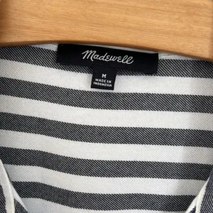 Madewell Black and White Casual Button Down Shirtdress. Size M thumbnail 2