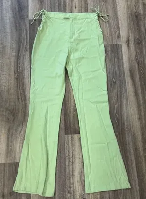 Princess Polly Green Midway Laced Flare Pants Women’s 8 thumbnail 1