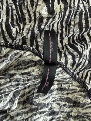Victoria's Secret Sheer Lace Zebra Print Slip - Black & White Size Large thumbnail 5