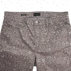 Talbots Gray Pants Leopard Print Jeggings Skinny Jeans Casual Office Fit Size 12 thumbnail 3