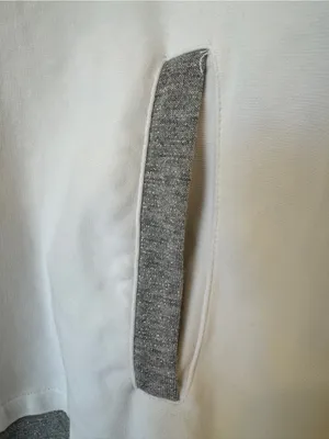 Eleventy Made In Italy hoodie white with gray trim‎ size small. Cotton. thumbnail 5