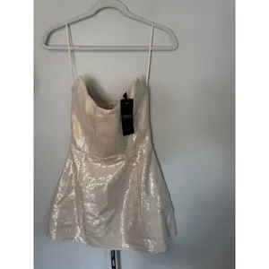 Heiress Beverly Hills Womens Strapless Sequin Corset Mini Dress Natural Sz S NWT thumbnail 16
