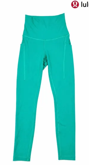 Lululemon Wunder Train High Rise Tight 25" Pocket Raceway Green Leggings Size 0 thumbnail 1
