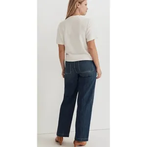 Madewell Womens Waffle Mockneck Tee Crew Neck Short Sleeve Lighthouse Ivory XS thumbnail 2